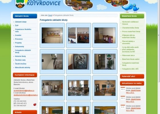 Tvorba www stránek pro školu ZŠ Kotvrdovice