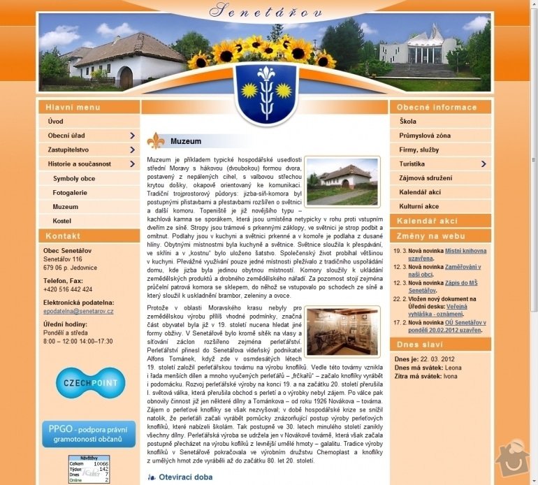 Tvorba stránek pro obec Senetářov: 014-senetarov-cz-senetarov-muzeum