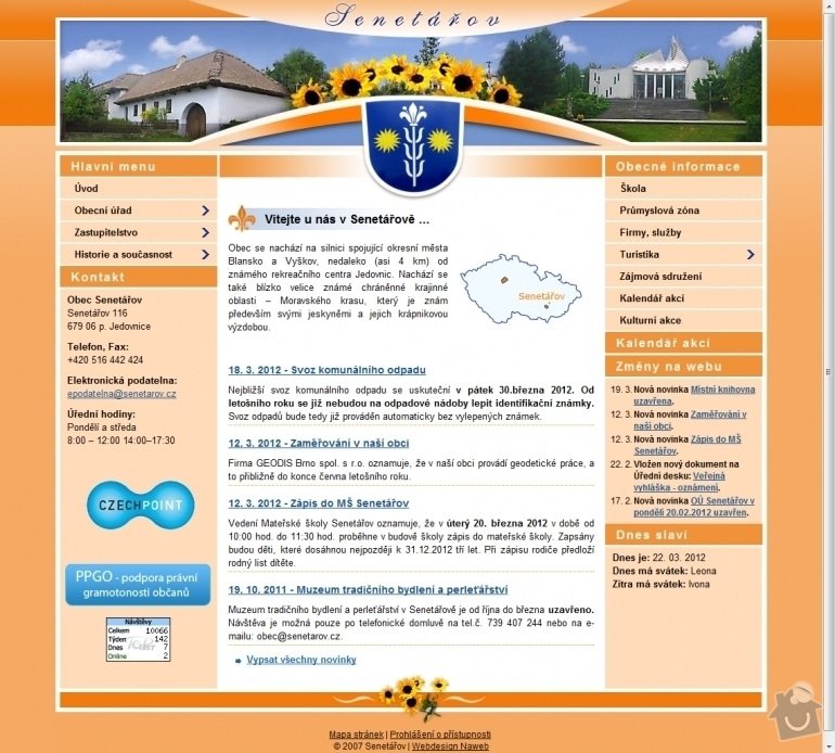 Tvorba stránek pro obec Senetářov: 014-senetarov-cz-senetarov-oficialni-webove-stranky