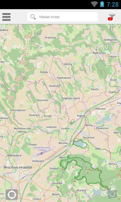 Mobilní aplikace pro server  : mapa